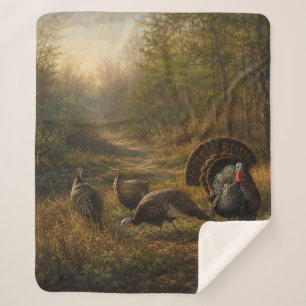 Wilde Truthähne im herbstlichen Wald Sherpadecke