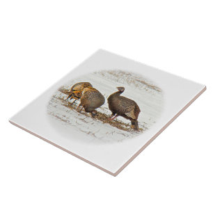 Wilde Truthähne im Schnee Fliese