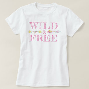 Wilde u. freie Federn und Perlen boho T-Shirt