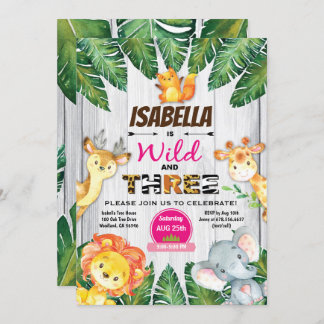 Wilde und 3. Geburtstagssafari Einladung