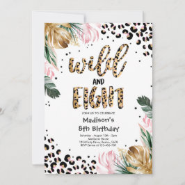 Wilde und acht Leopard Print 8. Geburtstagsparty Einladung