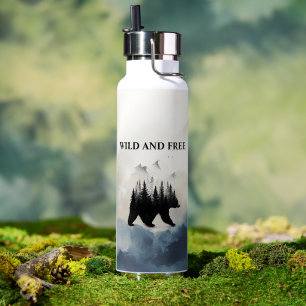 Wilde und freie Bären-Wildnis-Wald-Abenteuer Trinkflasche