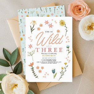 Wilde und freie Boho-Wildblumen-Geburtstagsfeier z Einladung