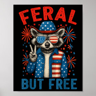 Wilde und freie Funny Raccoon Ferse, aber kostenlo Poster