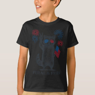 Wilde und freie Funny Raccoon Ferse, aber kostenlo T-Shirt