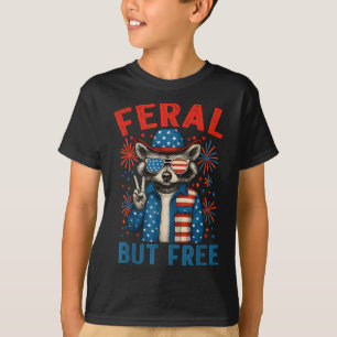 Wilde und freie Funny Raccoon Ferse, aber kostenlo T-Shirt