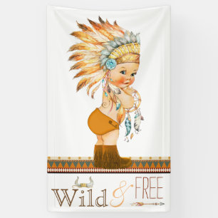 Wilde und freie Jungen-Stammes-Baby-Party Banner