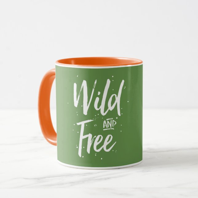 Wilde und freie Typografie Tasse (Vorderseite Links)