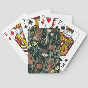 Wilde und getrocknete Blumenmuster. Spielkarten