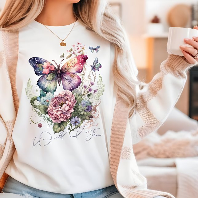 Wilde und gratis Schmetterlingsflora wild lebende  Tri-Blend Shirt (Von Creator hochgeladen)