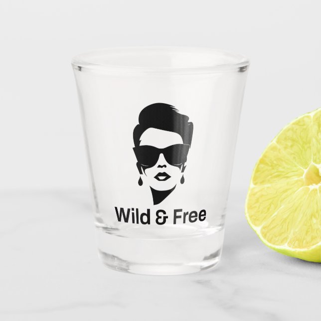 Wilde und kostenlose Scheidung Single Woman Party  Schnapsglas (Vorderseite)
