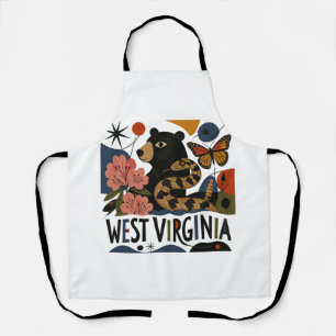 Wilde und wundervolle West Virginia-Folkart Schürze