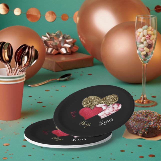 Wilde Valentinpapierplatte Pappteller (Multi)