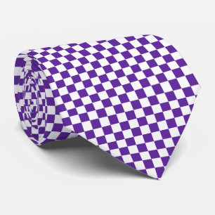 Wilde Veilchen-Purple und weiße karierte Quadrate Krawatte
