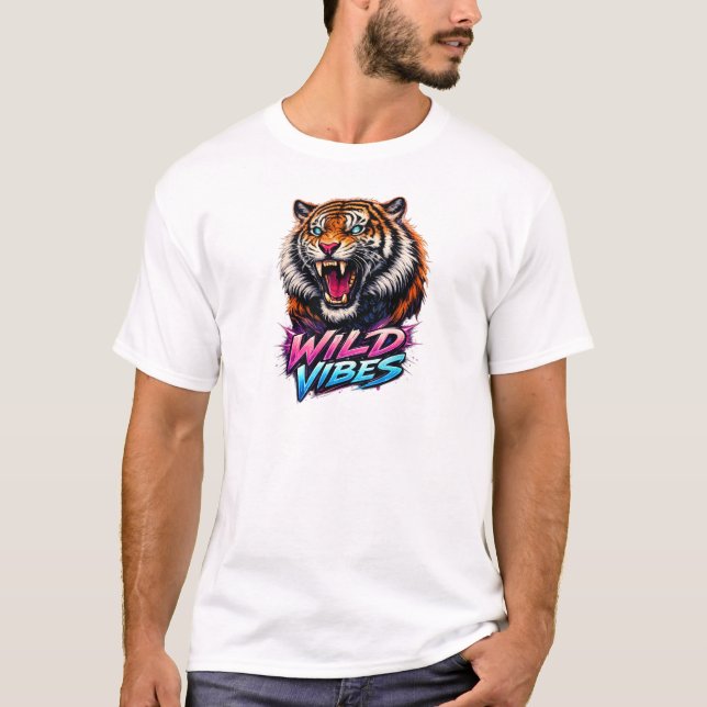 Wilde Vibes Neon Tiger T-Shirt (Vorderseite)