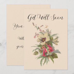 Wilde Vintage-Blumen Gute Besserung Karte