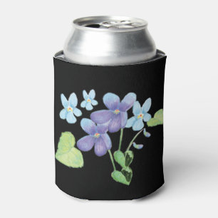 Wilde Violet-Blume Illustration Black Dosenkühler