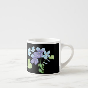 Wilde Violet-Blume Illustration Black Espressotasse