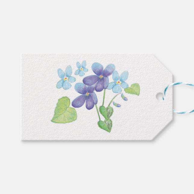 Wilde Violet-Blume - Illustration Geschenkanhänger (Vorderseite (Horizontal))
