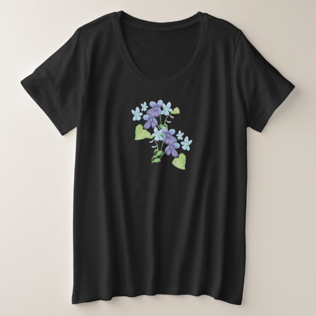 Wilde Violet-Blume - Illustration Große Größe T-Shirt (Design vorne)