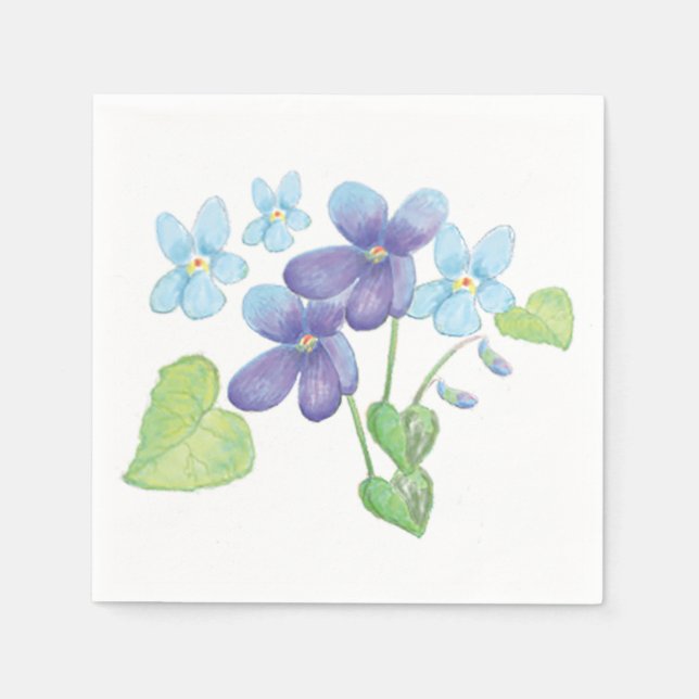 Wilde Violet-Blume - Illustration Serviette (Vorderseite)