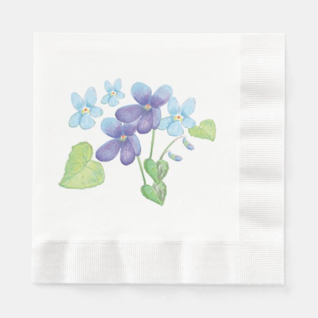 Wilde Violet-Blume - Illustration Serviette (Vorderseite)