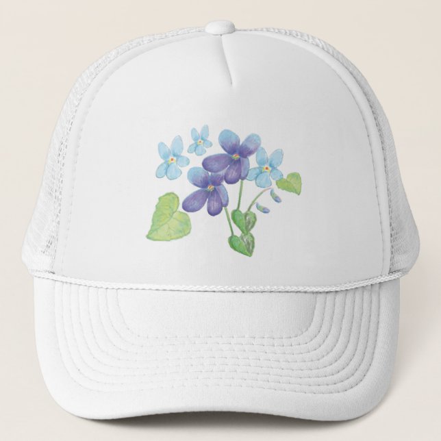 Wilde Violet-Blume - Illustration Truckerkappe (Vorderseite)