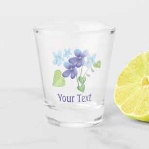 Wilde Violet-Blume sind blau Personalisiert Schnapsglas