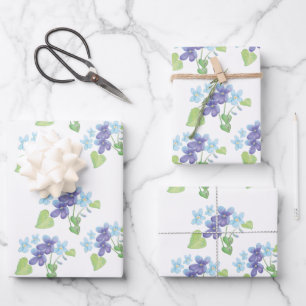 Wilde Violet-Blume und Frühlingspapier Geschenkpapier Set