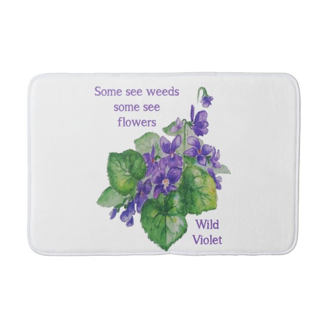 Wilde Violett-Blume Einige sehen Unkraut Inspirati Badematte (Vorderseite)