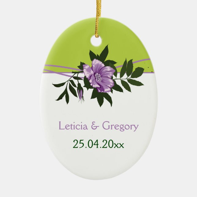 Wilde violette Rose Blumenzwiebelsaft Keramik Ornament (Vorne)