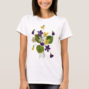 Wilde Violetten, in Crewel Stickerei gefertigt T-Shirt