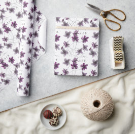 Wilde Violetten Wasserfarben Handgestrichen Mit Mo Geschenkpapier