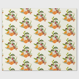 Wilde Waldpilzernte Geschenkpapier