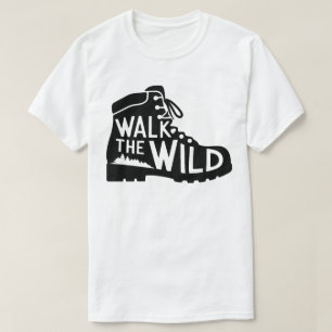 Wilde Wanderung Wanderschuh Grafikdesign T-Shirt