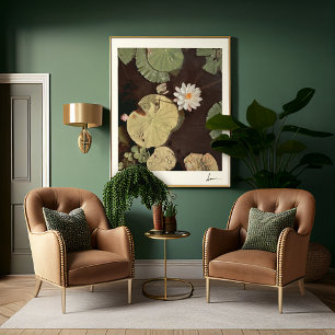 Wilde Wasserlilie Floating Lily Pads Foto in Gerah Poster