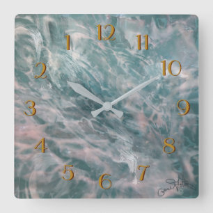 Wilde    WavesRückwärtsklemme Quadratische Wanduhr