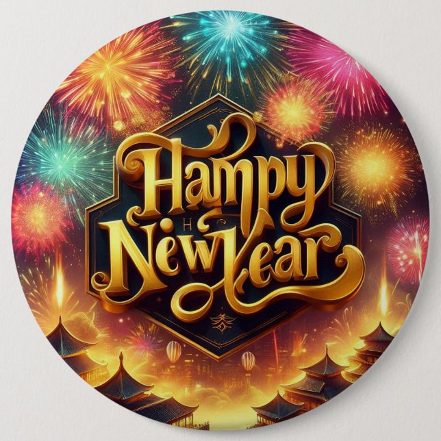 Wilde Weihnachtszeit-Blume Button (Vorderseite)