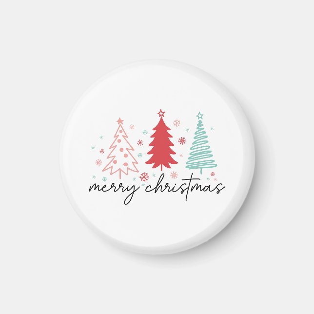 Wilde Weihnachtszeit-Blume Magnet (Vorne)