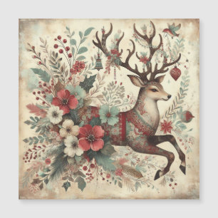 Wilde Weihnachtszeit-Blume Magnetkarte