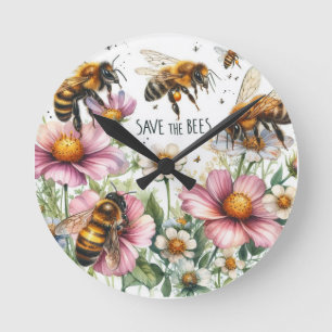 Wilde Weihnachtszeit-Blume Runde Wanduhr