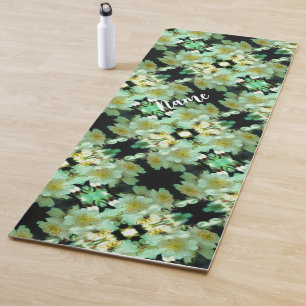 Wilde weiße Rambling-Rose Personalisiert Yogamatte