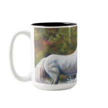 Wilde weiße Stallions-Kaffee-Tasse