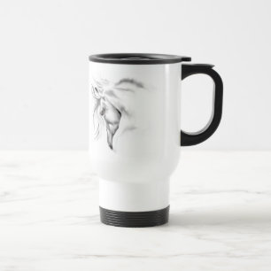 Wilde weißes PferdeTasse Reisebecher