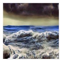 Wilde Wellen am Ozean - Poster