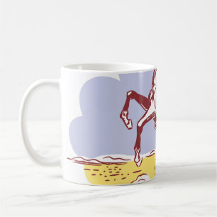 Wilde West-Cowgirl: Vintage-Linienzeichnung. Kaffeetasse