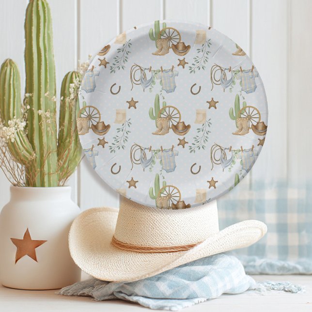 Wilde Westen Baby Cowboy Pappteller (Von Creator hochgeladen)