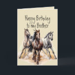 Wilde Western Pferde Geburtstag Bruder Zuchttier Karte<br><div class="desc">Wilder Western Pferde Geburtstag Bruder Tiere Dinge,  die Sie genießen für den,  der Pferde Liebe</div>