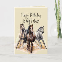 Wilde Western Pferde Geburtstag Tierkarte des Vate