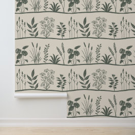 Wilde Wiese Minimalistische Botanische Silhouette Tapete